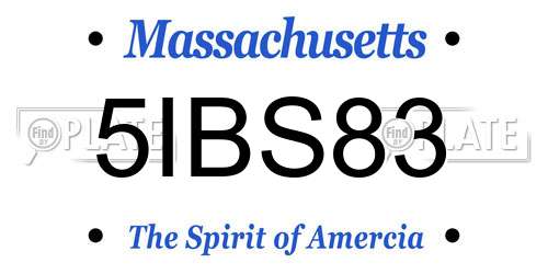 5IBS83 Massachusetts License Plate