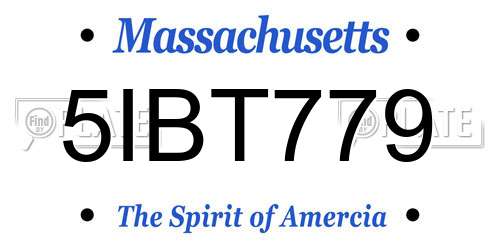 5IBT779 Massachusetts License Plate