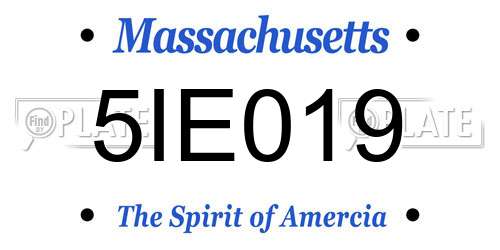 5IE019 Massachusetts License Plate