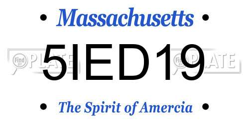 5IED19 Massachusetts License Plate