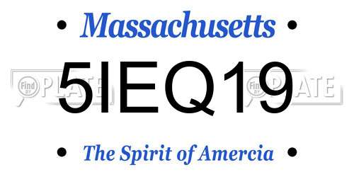 5IEQ19 Massachusetts License Plate