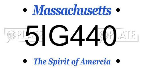 5IG440 Massachusetts License Plate