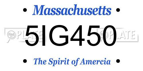 5IG450 Massachusetts License Plate