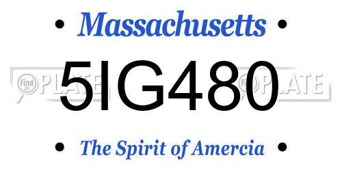 5IG480 Massachusetts License Plate