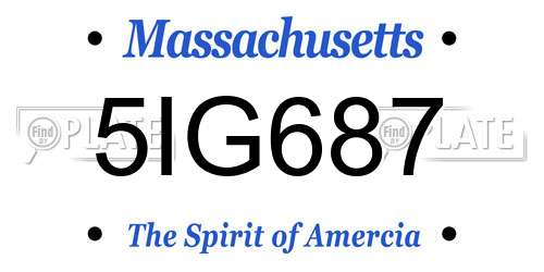 5IG687 Massachusetts License Plate