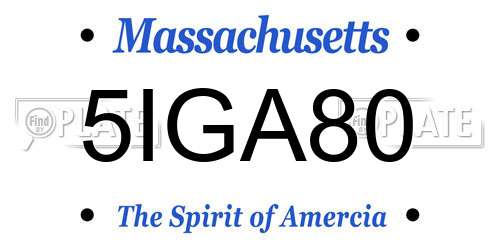 5IGA80 Massachusetts License Plate