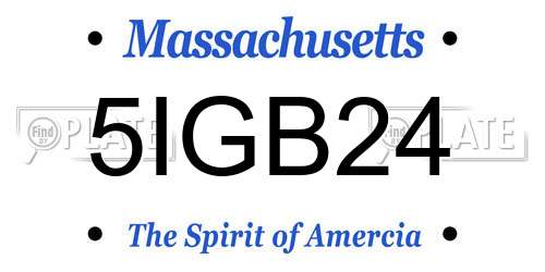 5IGB24 Massachusetts License Plate