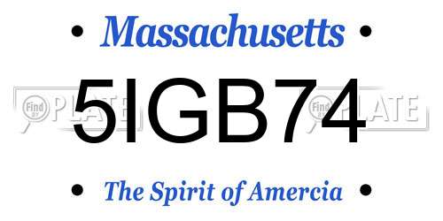 5IGB74 Massachusetts License Plate