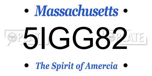 5IGG82 Massachusetts License Plate