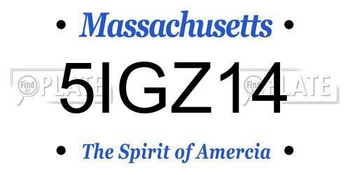 5IGZ14 Massachusetts License Plate