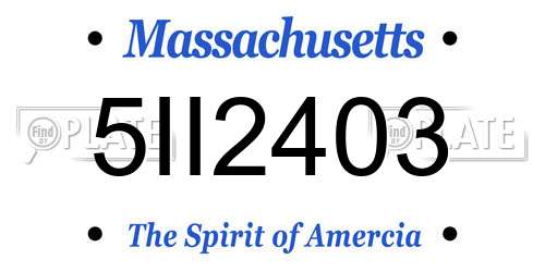 5II2403 Massachusetts License Plate
