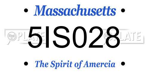 5IS028 Massachusetts License Plate