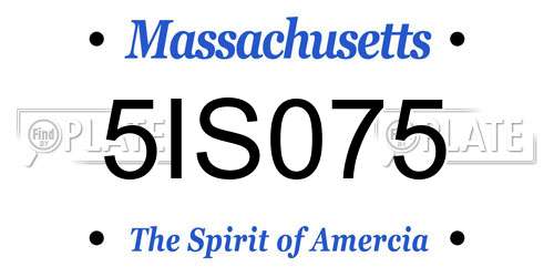5IS075 Massachusetts License Plate