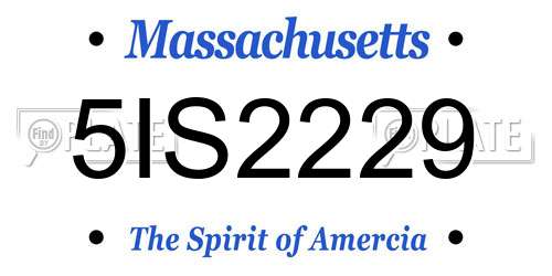 5IS2229 Massachusetts License Plate