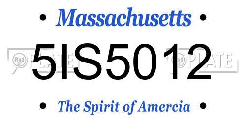 5IS5012 Massachusetts License Plate