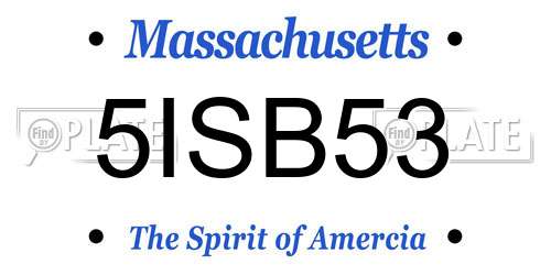 5ISB53 Massachusetts License Plate