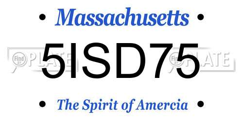 5ISD75 Massachusetts License Plate