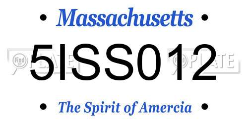 5ISS012 Massachusetts License Plate