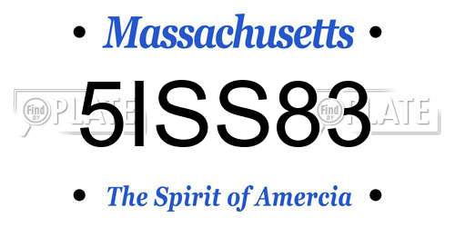 5ISS83 Massachusetts License Plate
