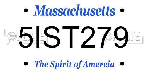 5IST279 Massachusetts License Plate