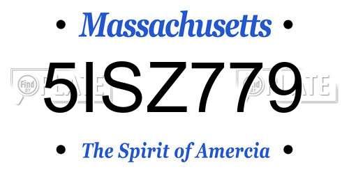 5ISZ779 Massachusetts License Plate