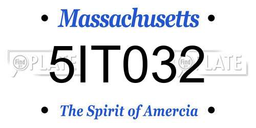 5IT032 Massachusetts License Plate