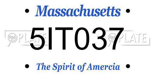 5IT037 Massachusetts License Plate