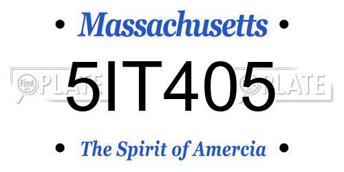 5IT405 Massachusetts License Plate