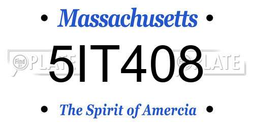 5IT408 Massachusetts License Plate