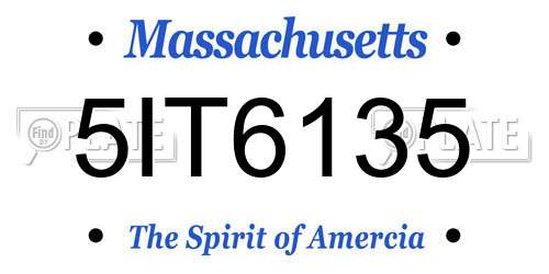 5IT6135 Massachusetts License Plate