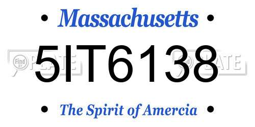 5IT6138 Massachusetts License Plate
