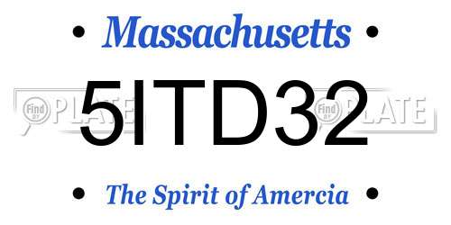 5ITD32 Massachusetts License Plate
