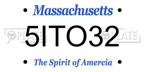 5ITO32 Massachusetts License Plate