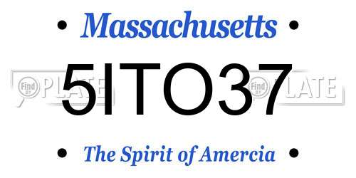 5ITO37 Massachusetts License Plate