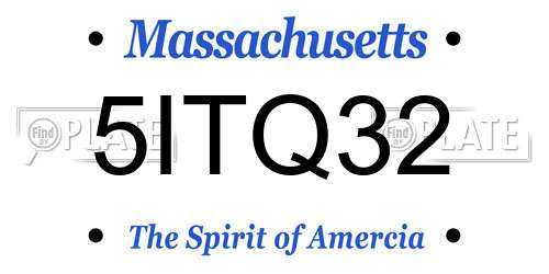 5ITQ32 Massachusetts License Plate