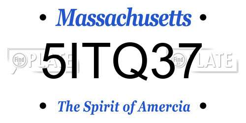 5ITQ37 Massachusetts License Plate