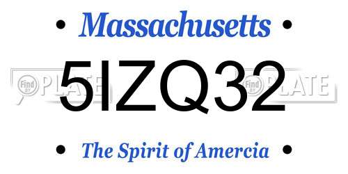 5IZQ32 Massachusetts License Plate