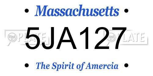 5JA127 Massachusetts License Plate