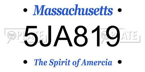 5JA819 Massachusetts License Plate