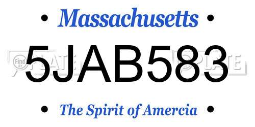 5JAB583 Massachusetts License Plate