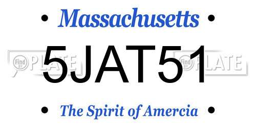 5JAT51 Massachusetts License Plate