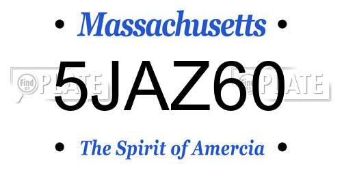 5JAZ60 Massachusetts License Plate