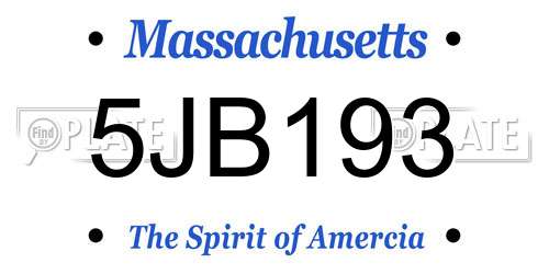5JB193 Massachusetts License Plate