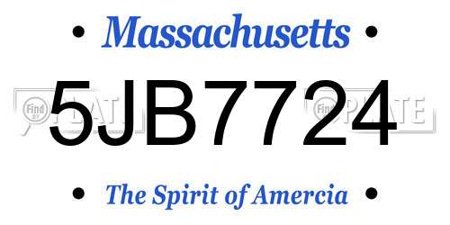 5JB7724 Massachusetts License Plate