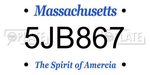 5JB867 Massachusetts License Plate