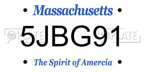 5JBG91 Massachusetts License Plate