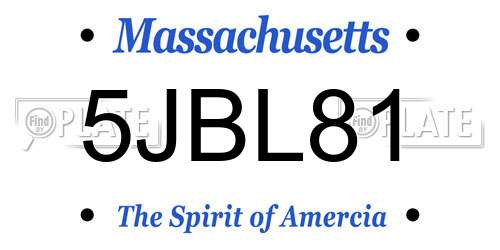 5JBL81 Massachusetts License Plate