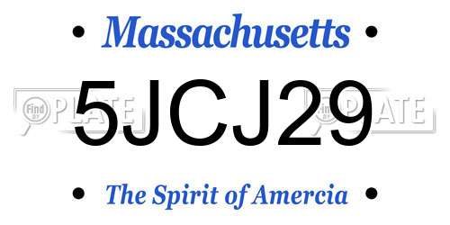 5JCJ29 Massachusetts License Plate