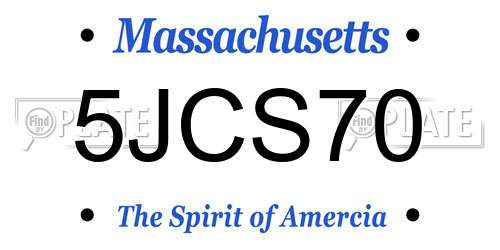 5JCS70 Massachusetts License Plate