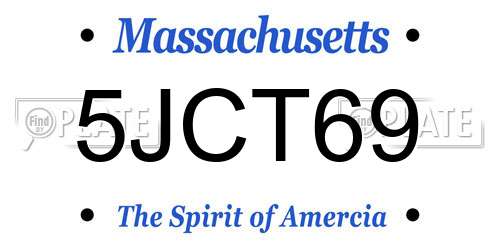 5JCT69 Massachusetts License Plate